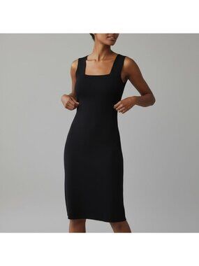 House of Harlow Knit Bodycon Dress Black M Midi EUC Party Cocktail Evening LBD